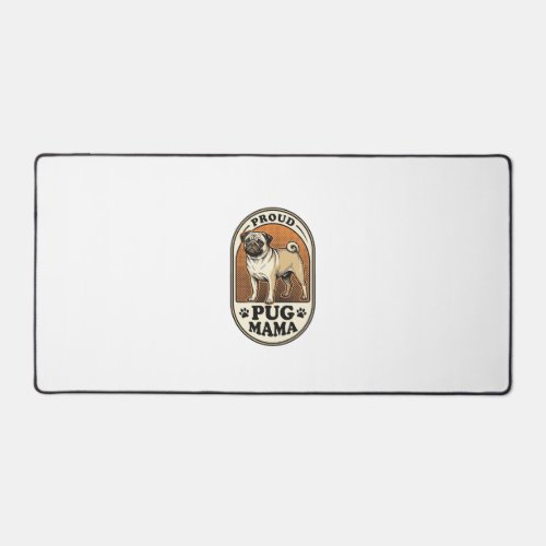 Pug Mom Shirt Vintage Engraving Dog Lover Graphic_ Desk Mat