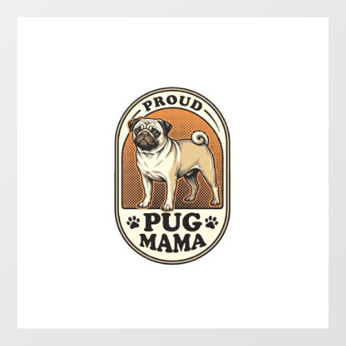 Pug Mom Shirt Vintage Engraving Dog Lover Graphic_ Floor Decals