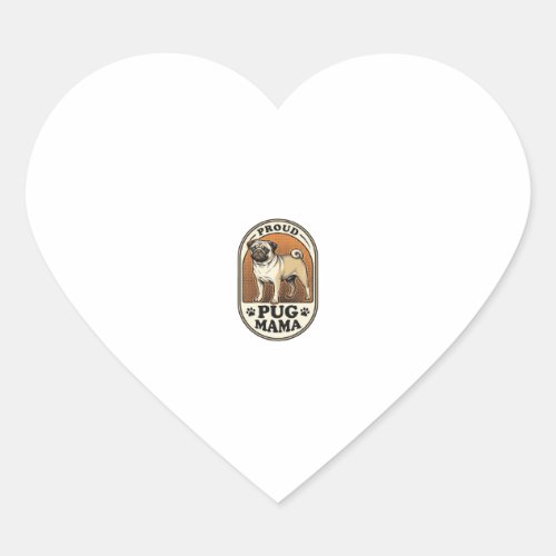 Pug Mom Shirt Vintage Engraving Dog Lover Graphic_ Heart Sticker