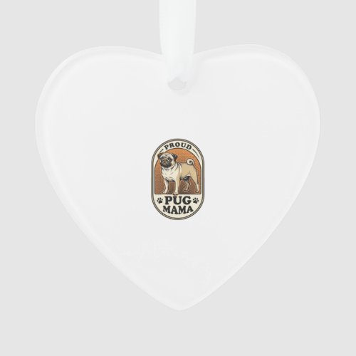 Pug Mom Shirt Vintage Engraving Dog Lover Graphic_ Ornament
