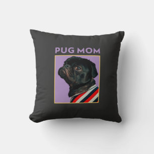Pug Mom Throw Pillow