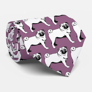 Pug Mops 2 sides printed Neck Tie