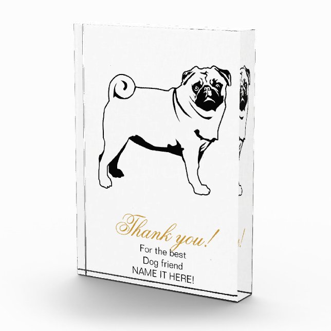 Pug Mops Acrylic Award (Right)