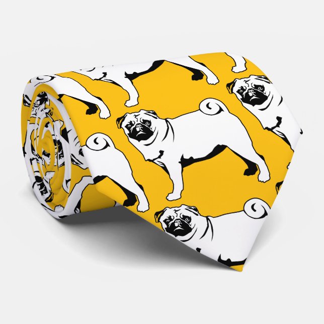 Pug Mops Neck Tie (Rolled)