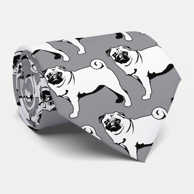 Pug Mops Neck Tie (Rolled)