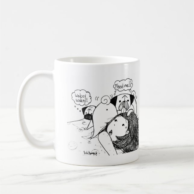 Pug Mornings Coffee Mug (Left)