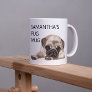 Pug Mug Monogram Name Watercolor dog
