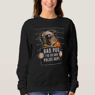 Pug Mugshot Dog Sweatshirt