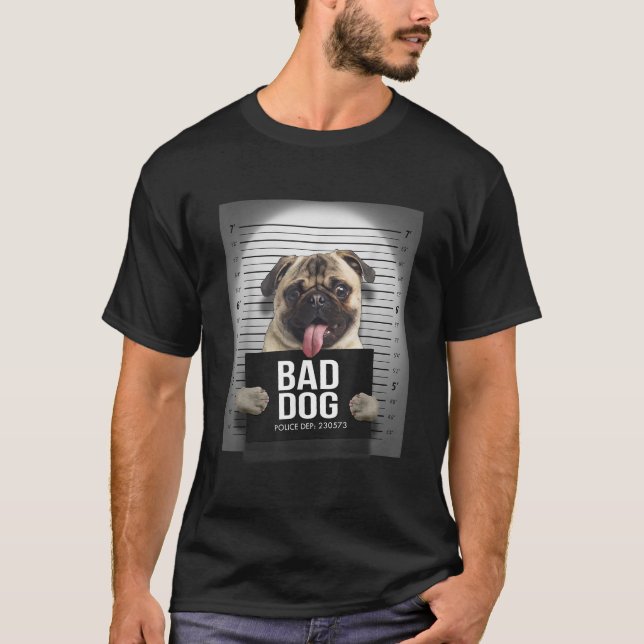 Pug Mugshot TShirt (Front)