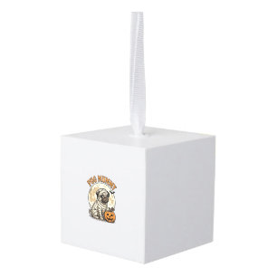 Pug Mummy Halloween Vintage Dog Shirt Design_1 Cube Ornament