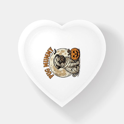 Pug Mummy Halloween Vintage Dog Shirt Design_1 Paperweight