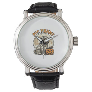 Pug Mummy Halloween Vintage Dog Shirt Design_1 Watch