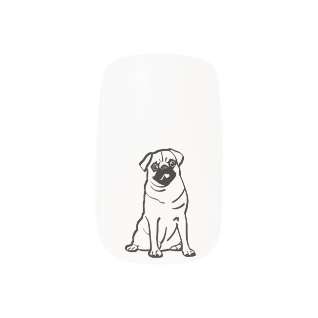 Pug Nail Art (Right Thumb)