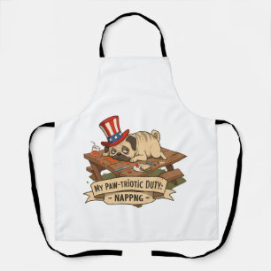Pug Napping Apron