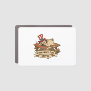 Pug Napping Car Magnet