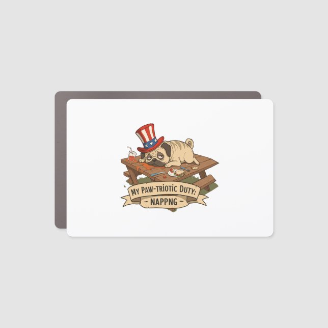 Pug Napping  Car Magnet (Front)