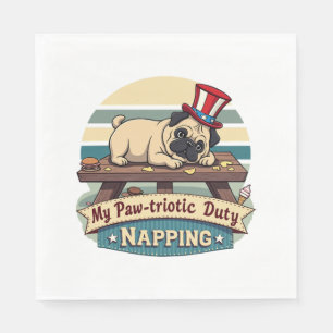 Pug Napping Napkins