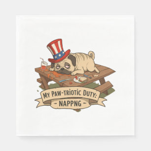 Pug Napping Napkins