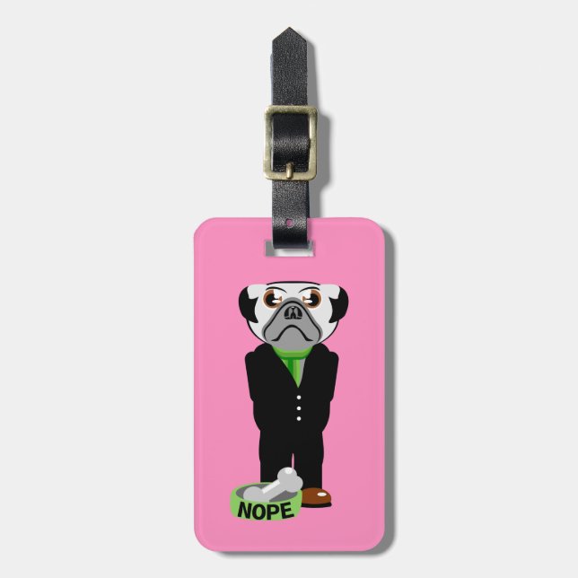 Pug Nope Luggage Tag (Front Vertical)