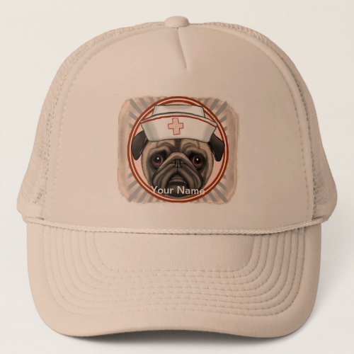 Pug Nurse custom name Trucker Hat