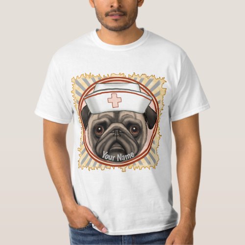 Pug Nurse custom name tshirt