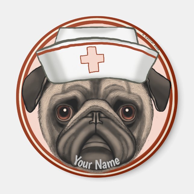Pug Nurse  Magnet (Front)