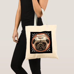Pug nurse tote bag