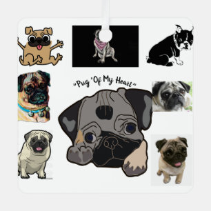 "Pug of my Heart" Metal Ornament