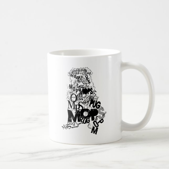 Pug of types coffee mug (Right)