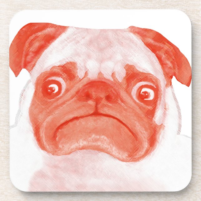 PUG_orange3.png Drink Coaster (Front)