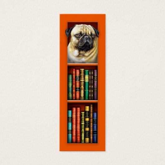 Pug Orange Bookmark (Front)