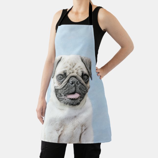 Pug Painting - Cute Original Dog Art Apron (Insitu)