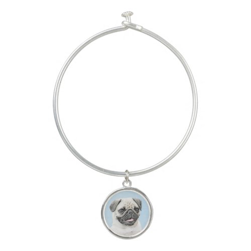 Pug Painting _ Cute Original Dog Art Bangle Bracelet