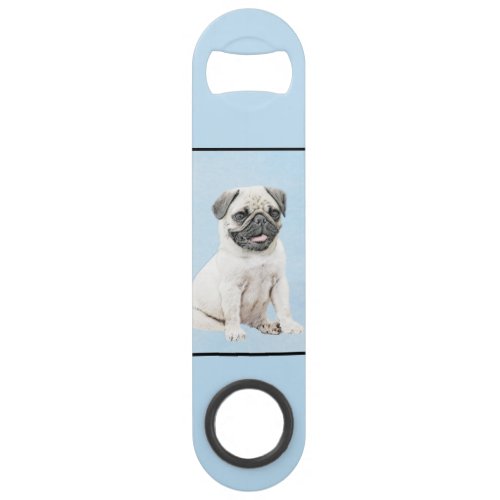 Pug Painting _ Cute Original Dog Art Bar Key