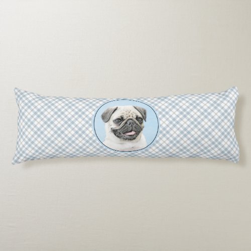 Pug Painting _ Cute Original Dog Art Body Pillow