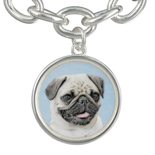 Pug Painting _ Cute Original Dog Art Bracelet