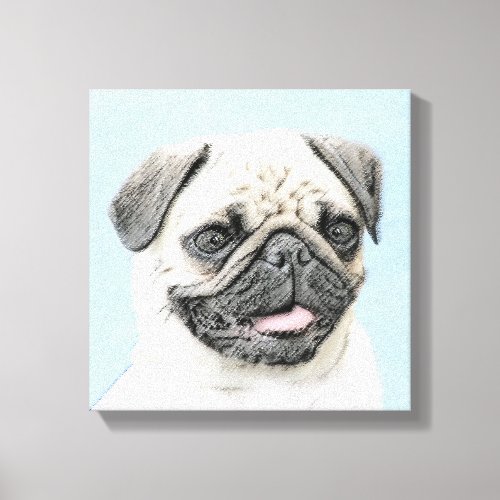 Pug Painting _ Cute Original Dog Art Canvas Print