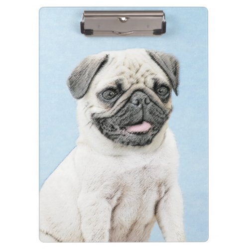 Pug Painting _ Cute Original Dog Art Clipboard