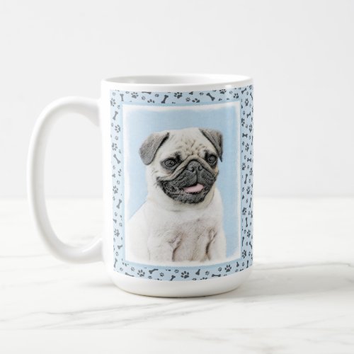 Pug Painting _ Cute Original Dog Art Coffee Mug
