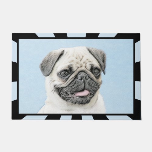 Pug Painting _ Cute Original Dog Art Doormat