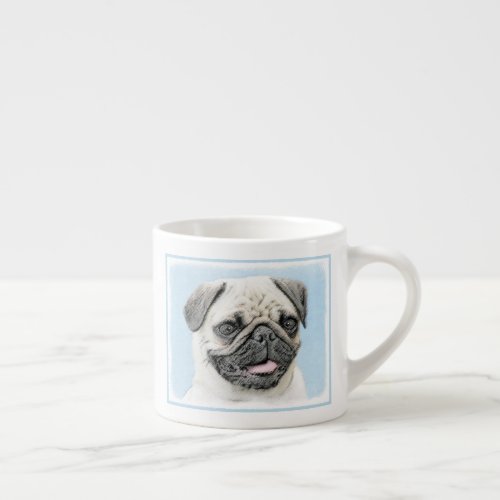 Pug Painting _ Cute Original Dog Art Espresso Cup