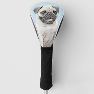 Pug Painting - Cute Original Dog Art Golf Head Cover