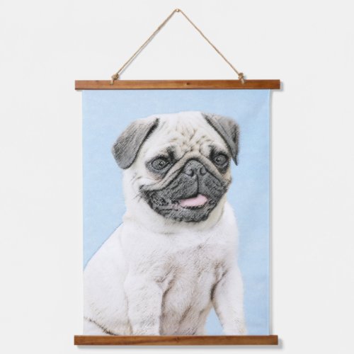 Pug Painting _ Cute Original Dog Art Hanging Tapestry
