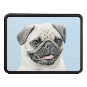 Pug Painting - Cute Original Dog Art Hitch Cover