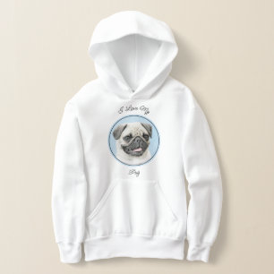 Pug Painting - Cute Original Dog Art Hoodie