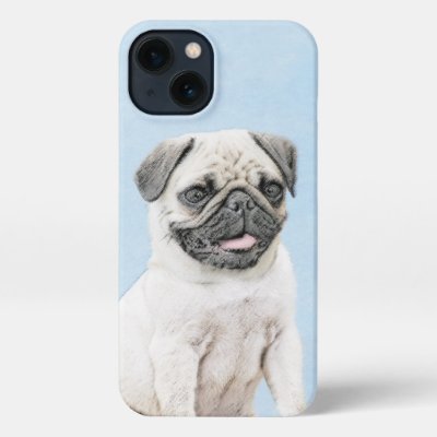 Pug Painting - Cute Original Dog Art iPhone 13 Case