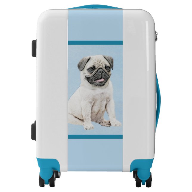 Pug Painting - Cute Original Dog Art Luggage (Front)
