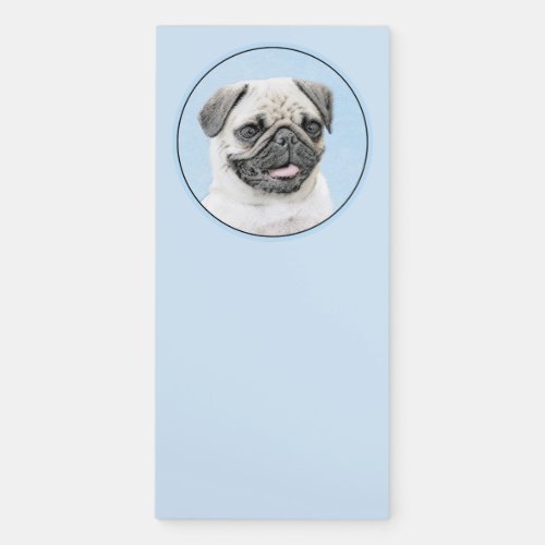 Pug Painting _ Cute Original Dog Art Magnetic Notepad