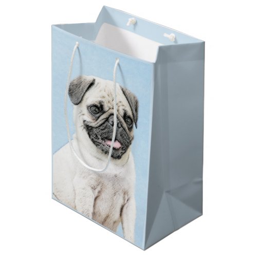 Pug Painting _ Cute Original Dog Art Medium Gift Bag