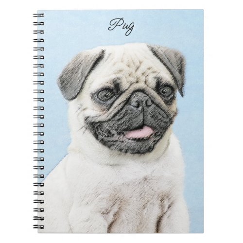 Pug Painting _ Cute Original Dog Art Notebook